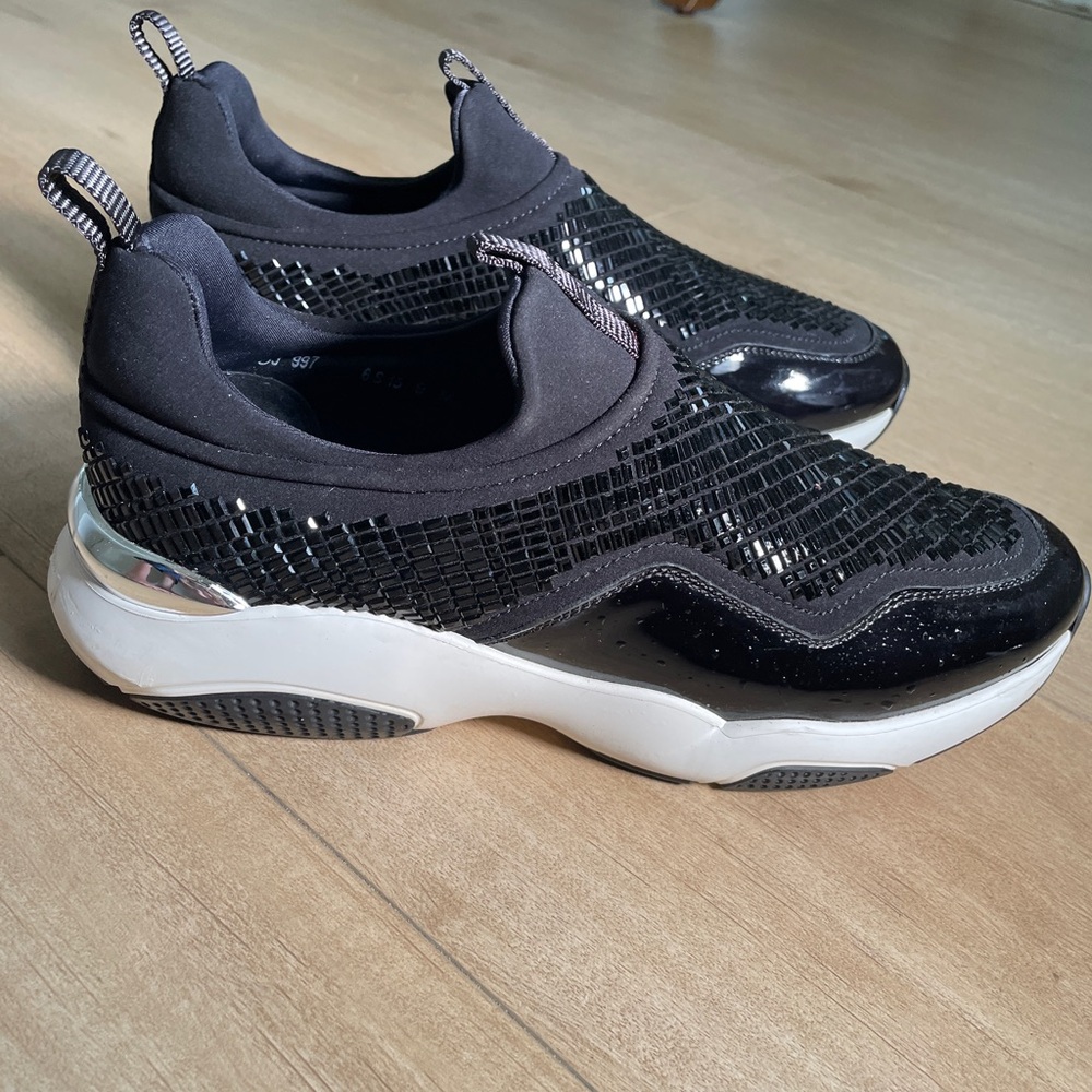 Salvatore Ferragamo black jeweled Giolly sneakers